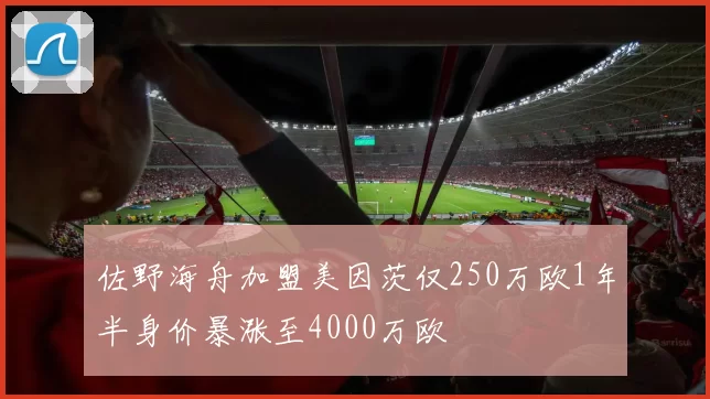 佐野海舟加盟美因茨仅250万欧1年半身价暴涨至4000万欧